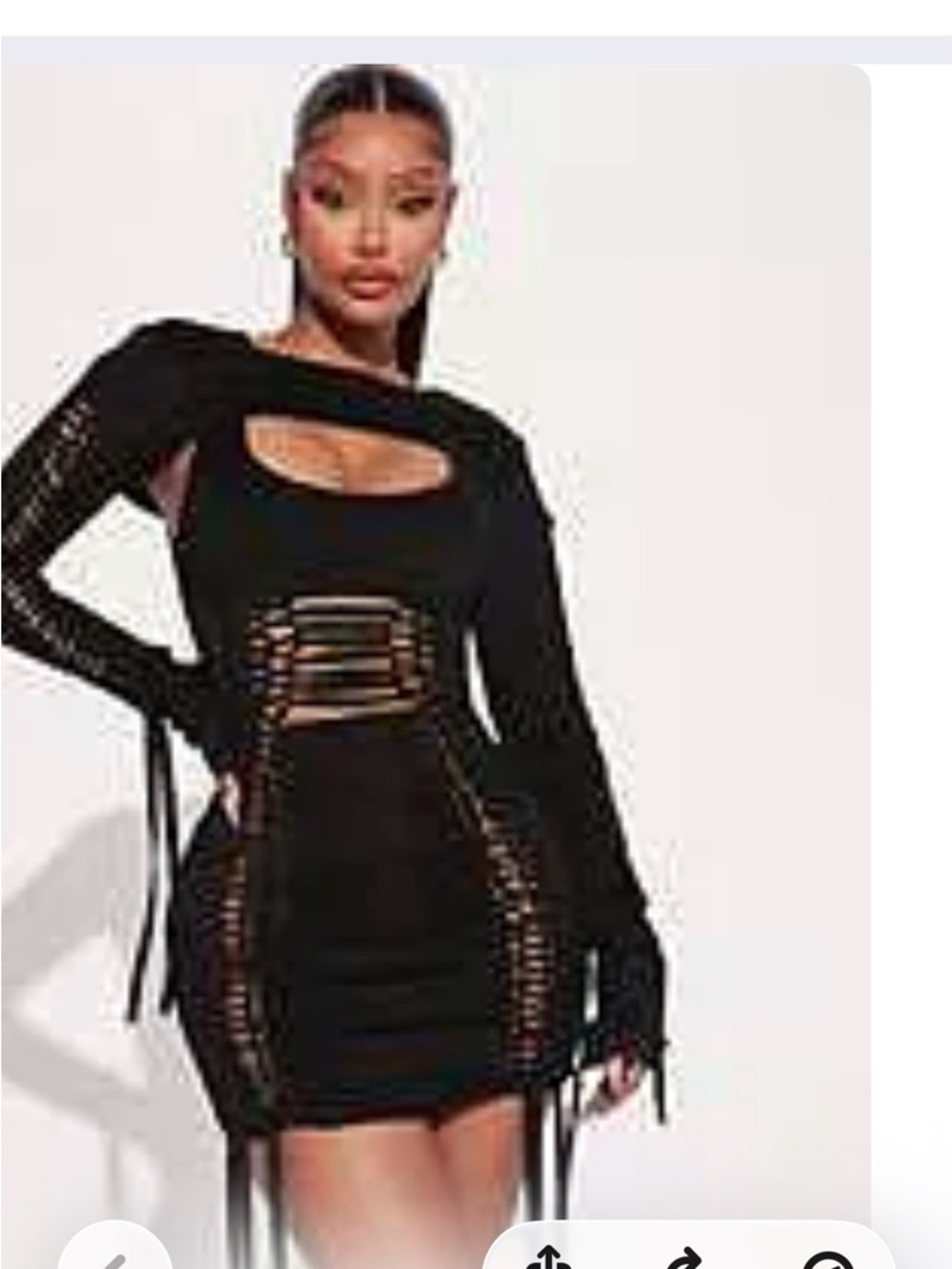 Fashion Nova Black Lace-Up Cutout Bodycon Mini Dress